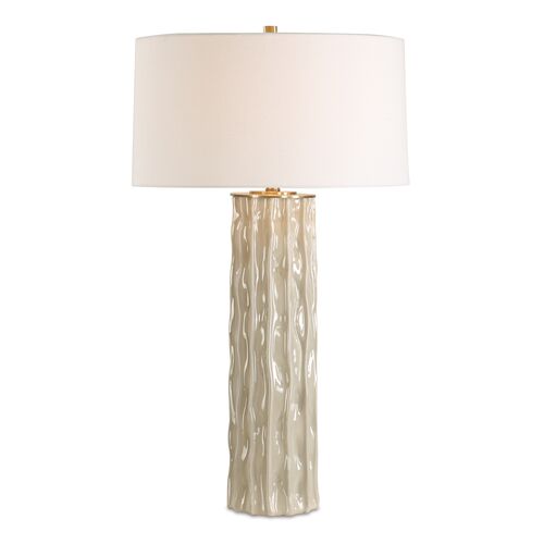 Kalliope Ceramic Table Lamp, Natural