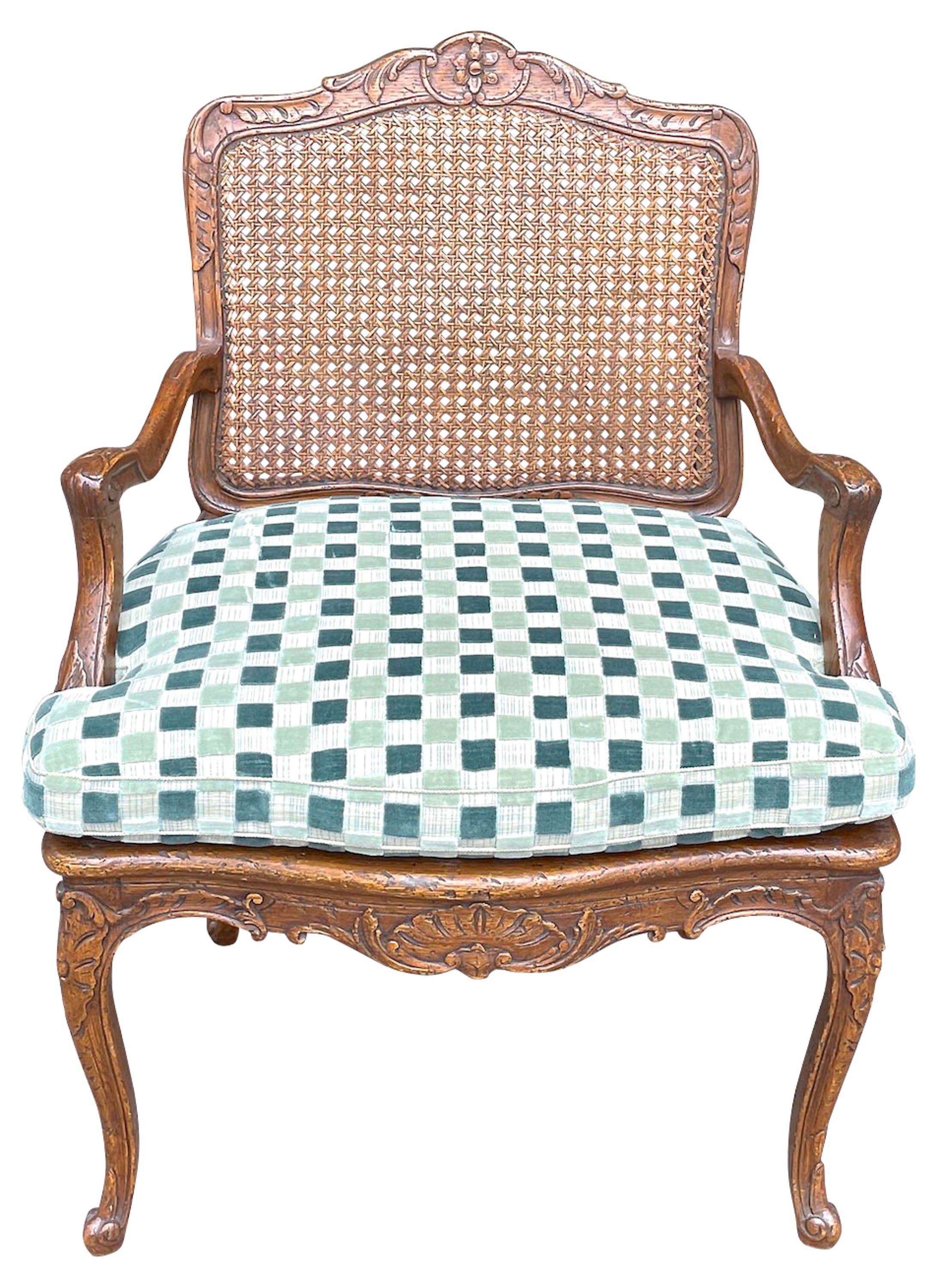 Louis XV Style Antique Caned Armchair~P77624987