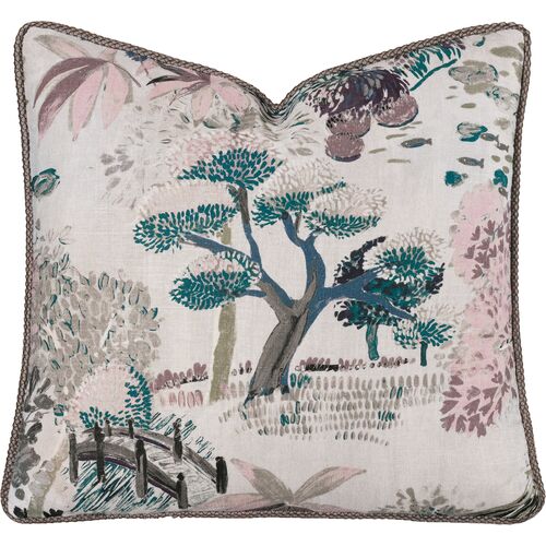 Jing Chinoiserie Pillow, Pink