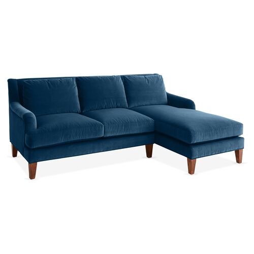 Merrimack Right-Facing Sectional, Peacock Velvet~P77429023