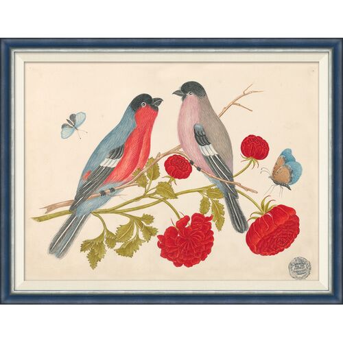 18th Century Floral Bouquets with Birds VI