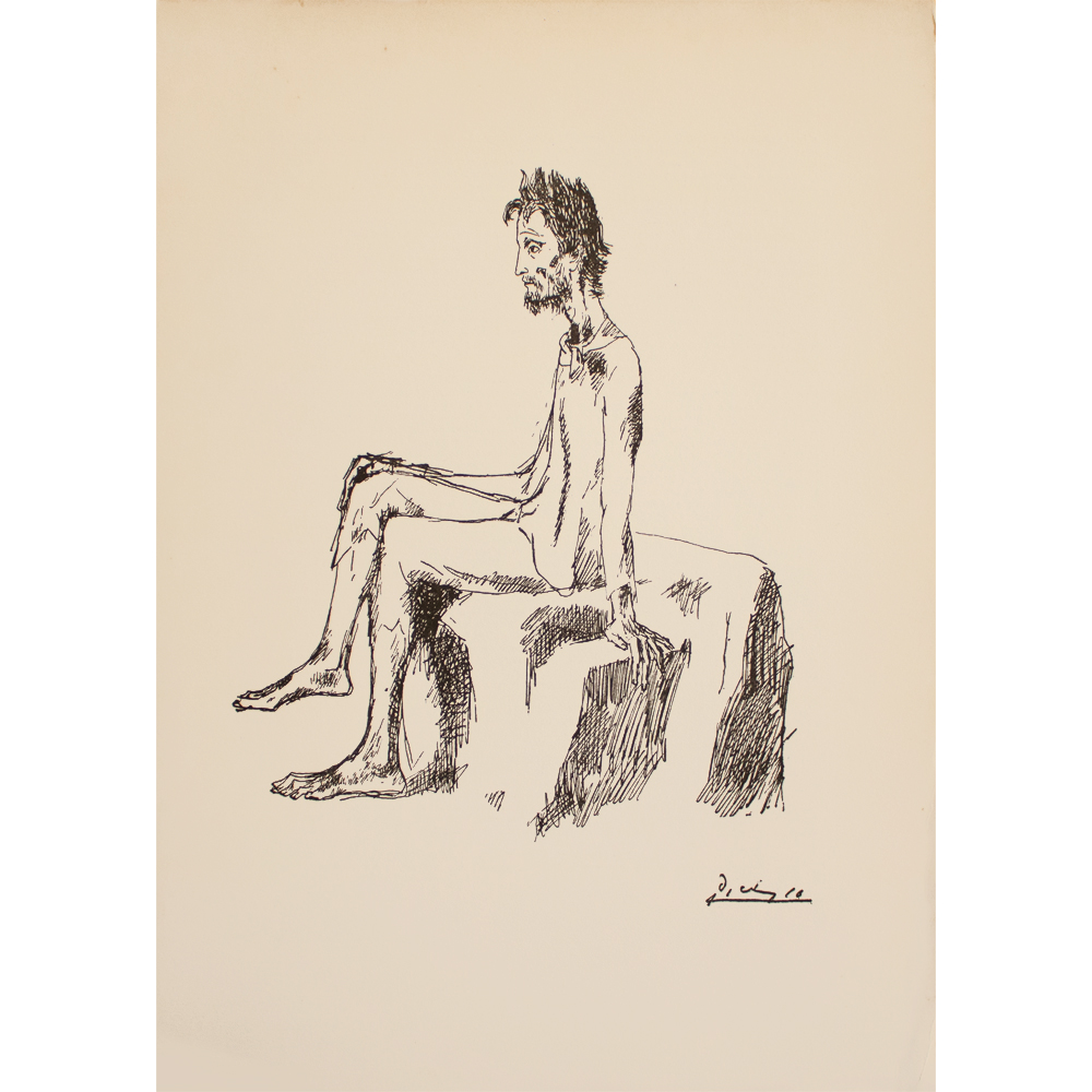 1940s Pablo Picasso, "Seated Man"~P77612330