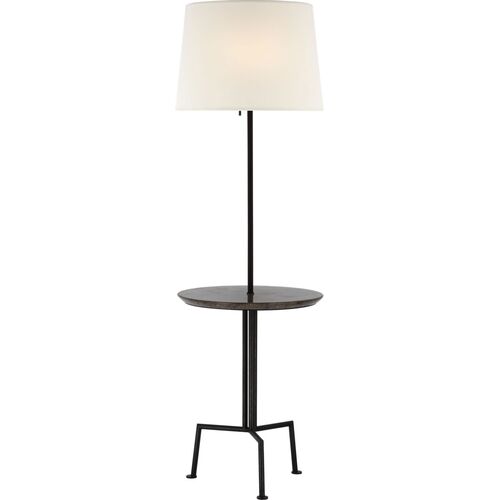 Tavlian Large Tray Table Floor Lamp, Black