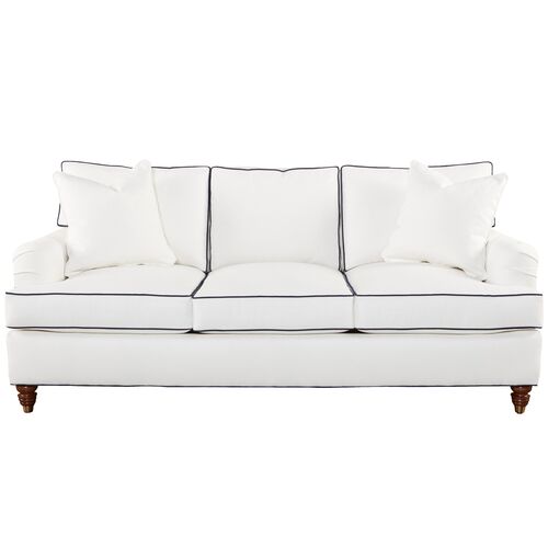 Kate Extra Long Sofa, White/Navy Crypton