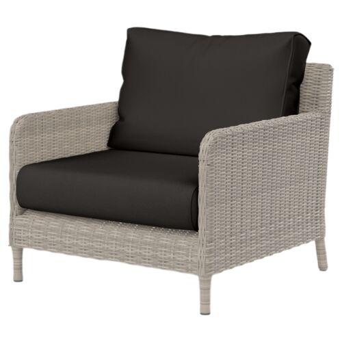 Maye Outdoor Aluminum/Resin Wicker Club Chair