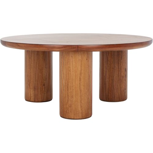 Round Natural Wood Coffee Table