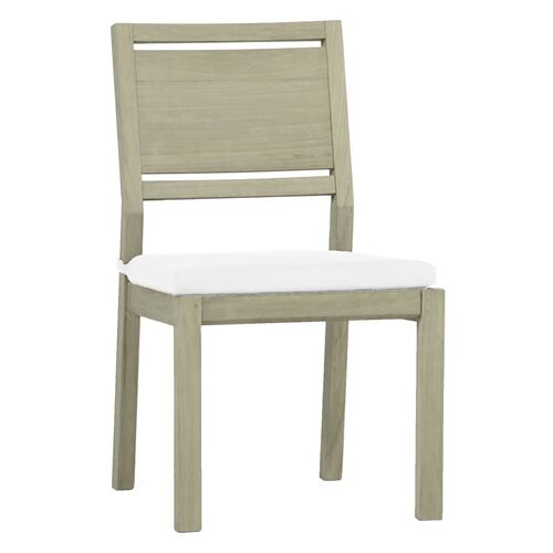 Ashland Outdoor Dining Side Chair, Oyster Teak~P77578954