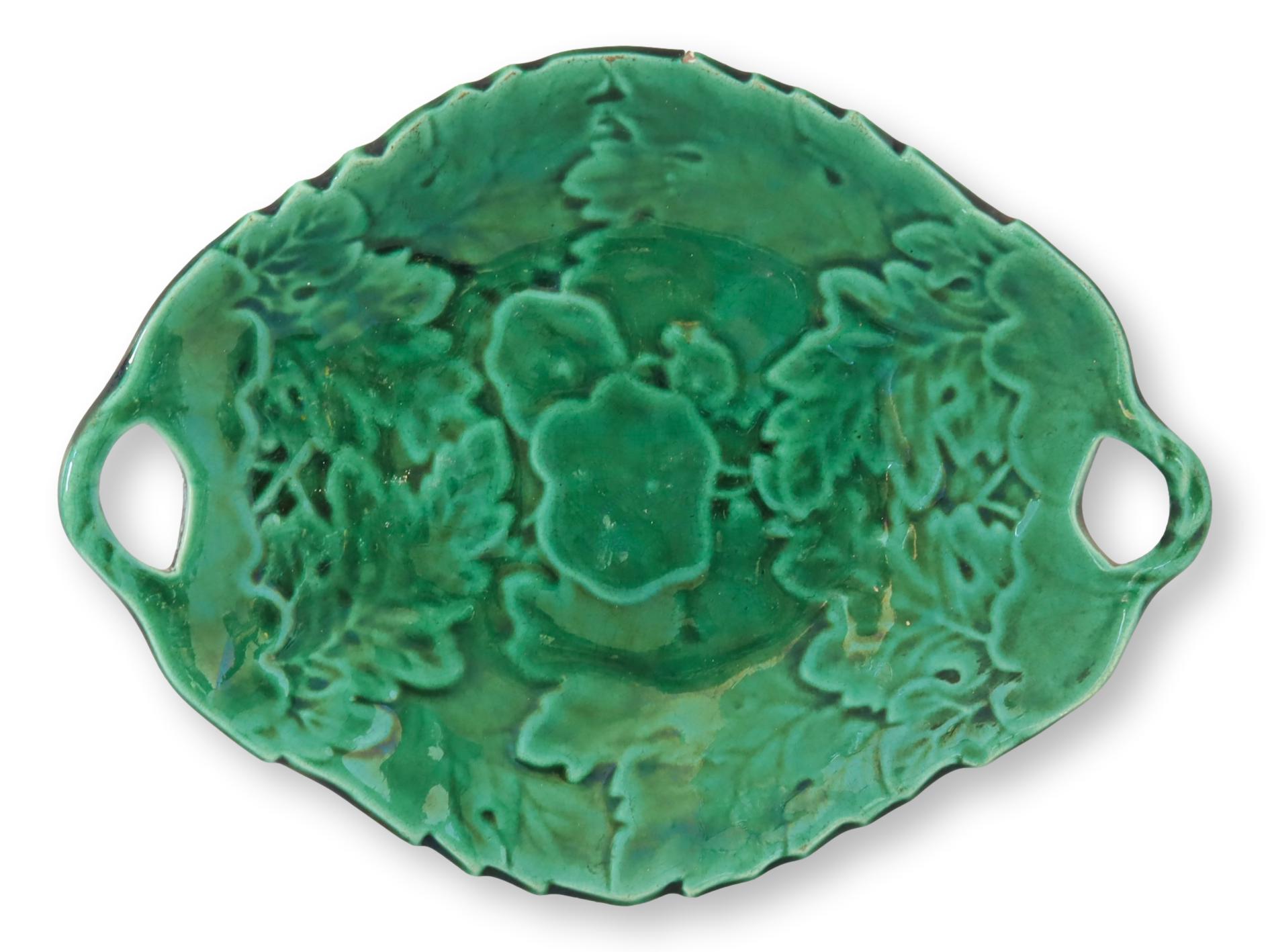 C.1890 English Majolica Foliage Platter~P77681681