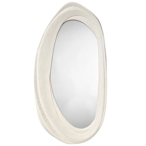 Denali Oval Wall Mirror, White
