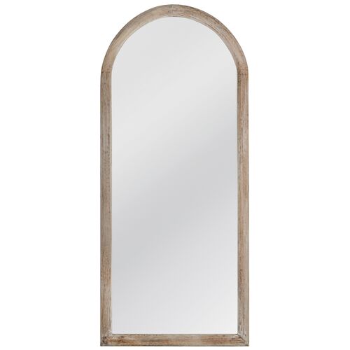 Kyle Arched Floor Mirror, Natural White Wash Kyle Arched Floor Mirror, Natural White Wash