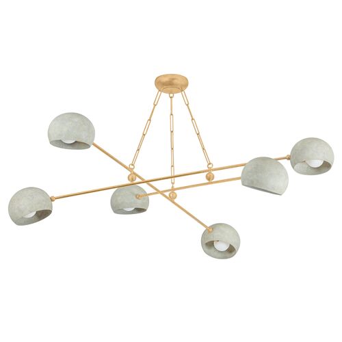 Cirelda 6-Light Chandelier, Vintage Gold Leaf/Limewash Plaster Cirelda 6-Light Chandelier, Vintage Gold Leaf/Limewash Plaster