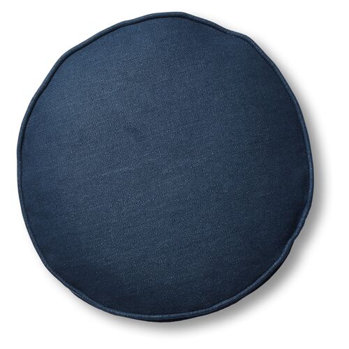 Claire 16x16 Disc Pillow, Navy Linen~P77483506