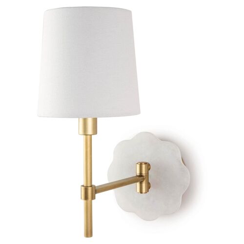 Mia Swing-Arm Sconce, Natural Brass~P77578518