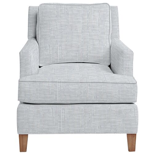 Laguna Outdoor Upholstered Chair, Inside Out Ticking Stripe