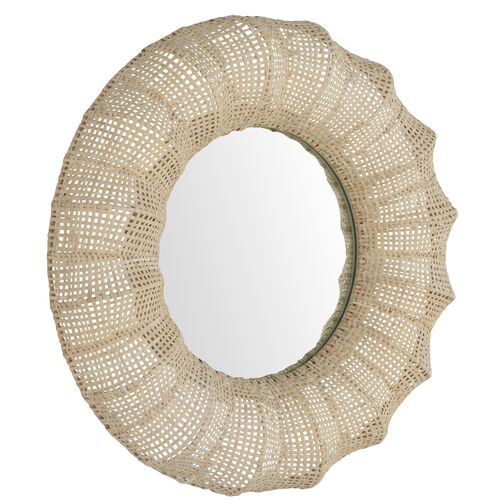 Delilah Round Rattan Wall Mirror