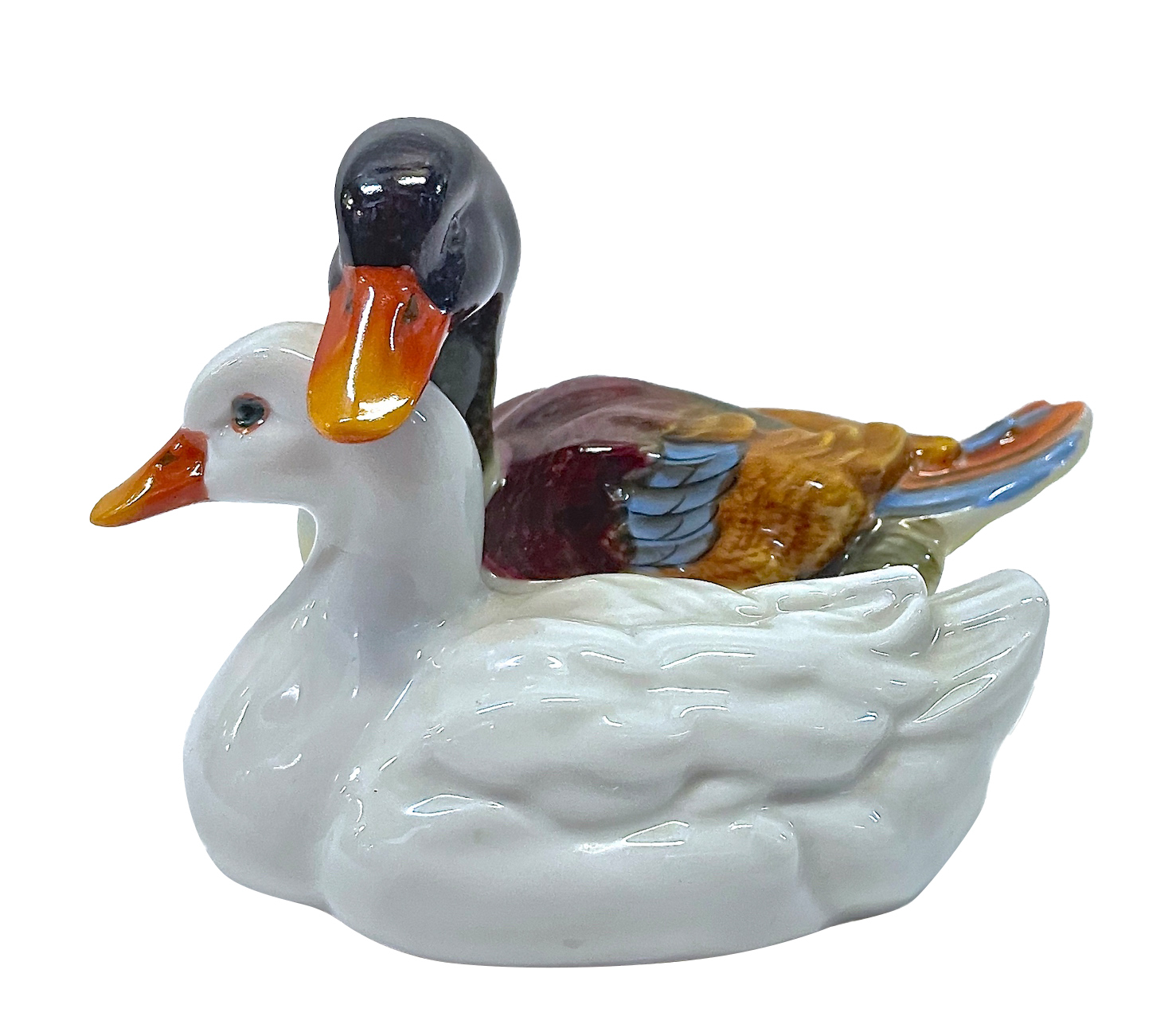 Antique Herend Intertwined Duck Figurine