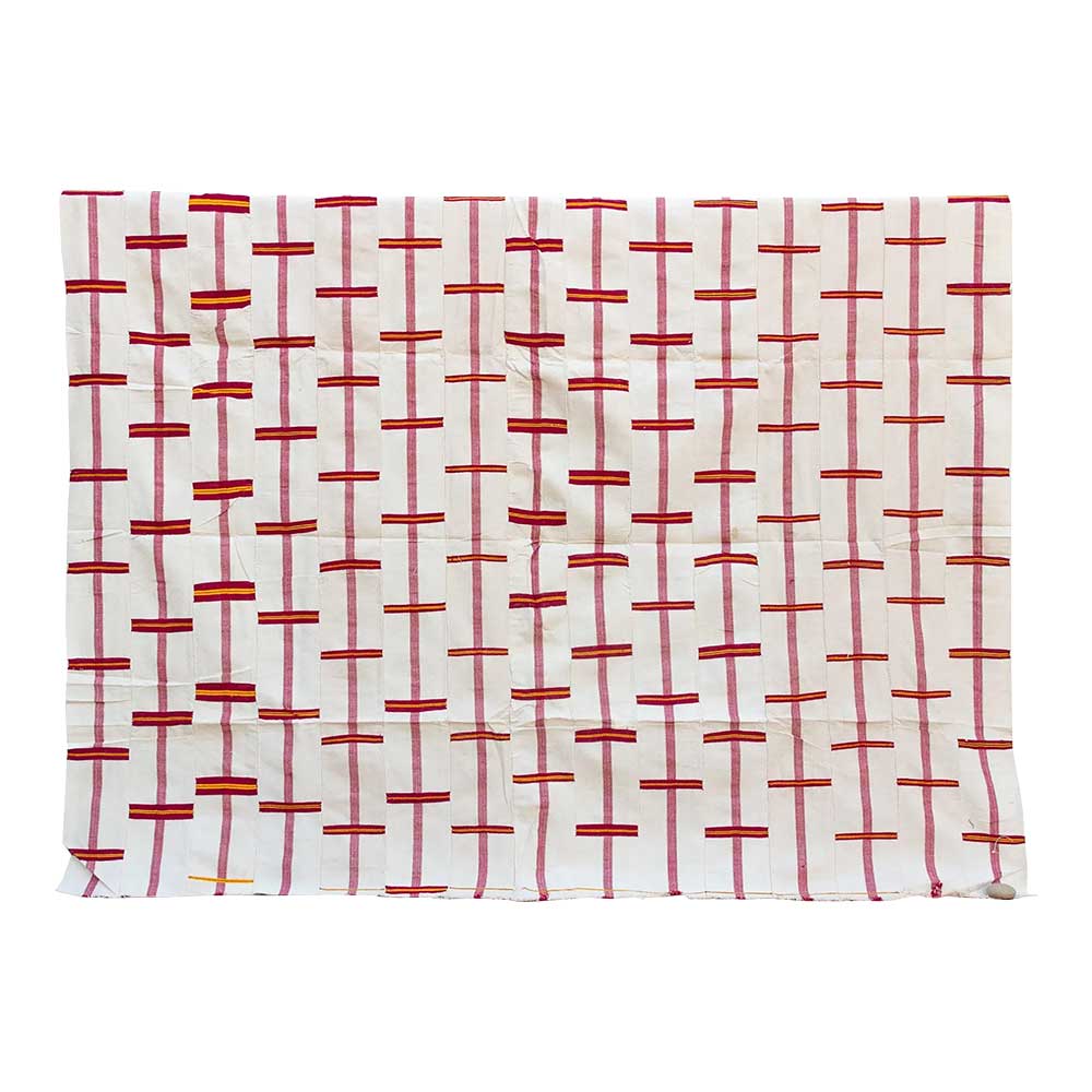 White & Red Vintage Heirloom Kente~P77715437