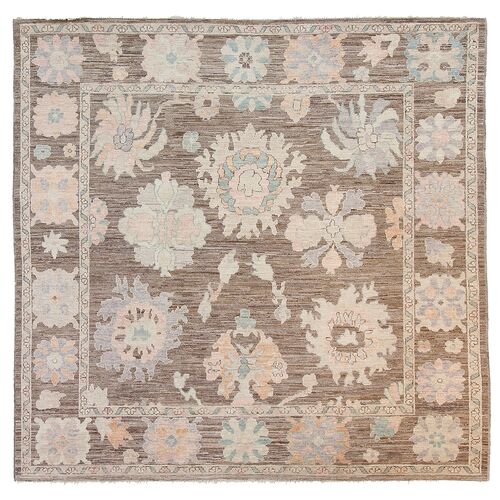 Oushak Rug, Brown, 9x12