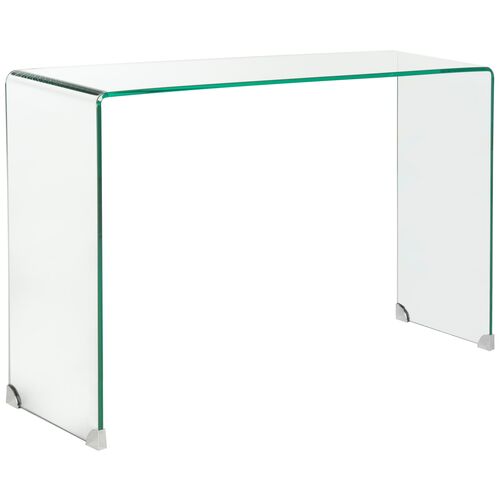 Amanda Waterfall Glass Console Table, Clear~P47564442