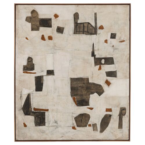 The View Painting by Scott Kerr, Walnut Frame