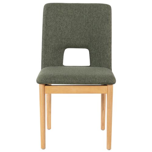S/2 Fera Dining Chairs, Green/Natural