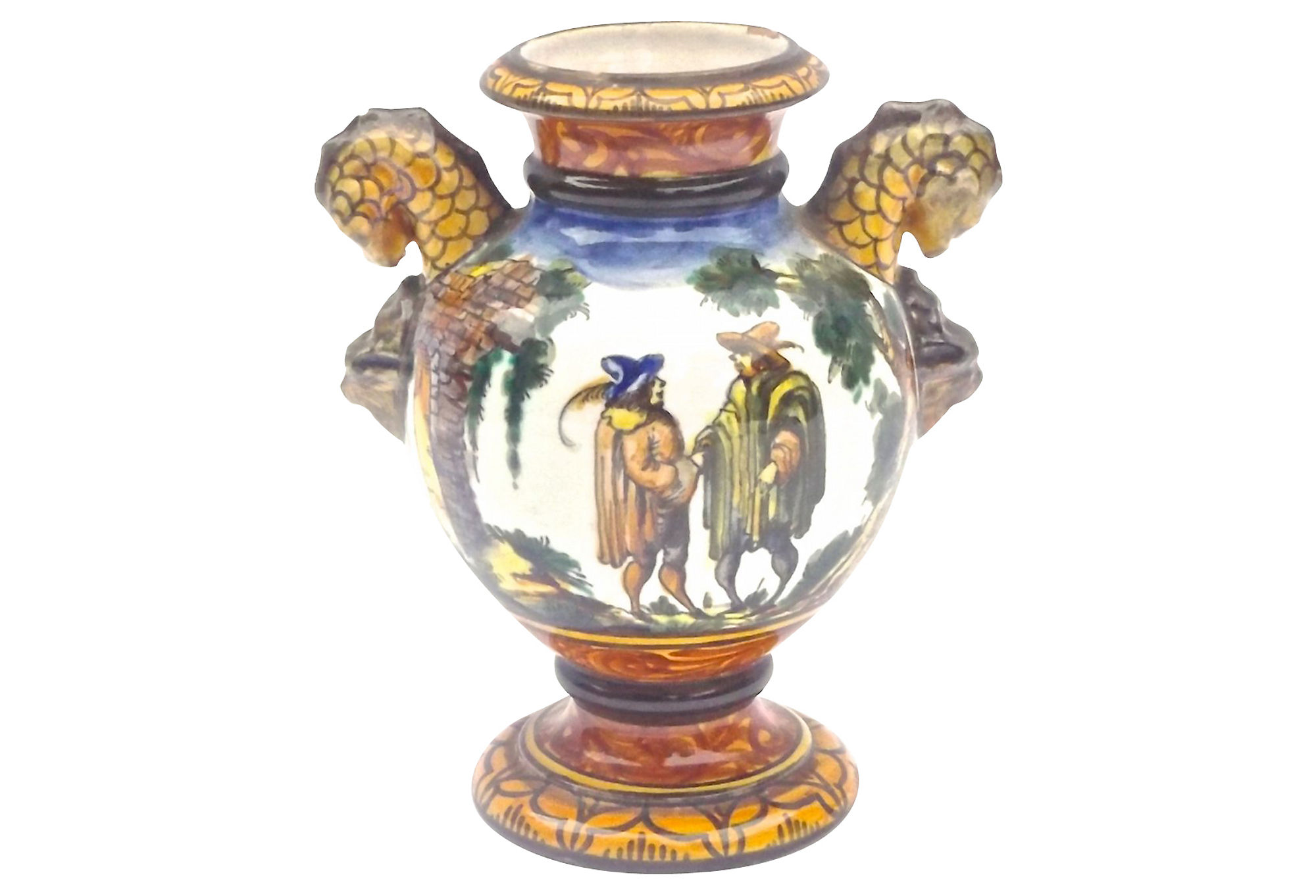 Hand-Painted French Faience Urn Vase~P77142841