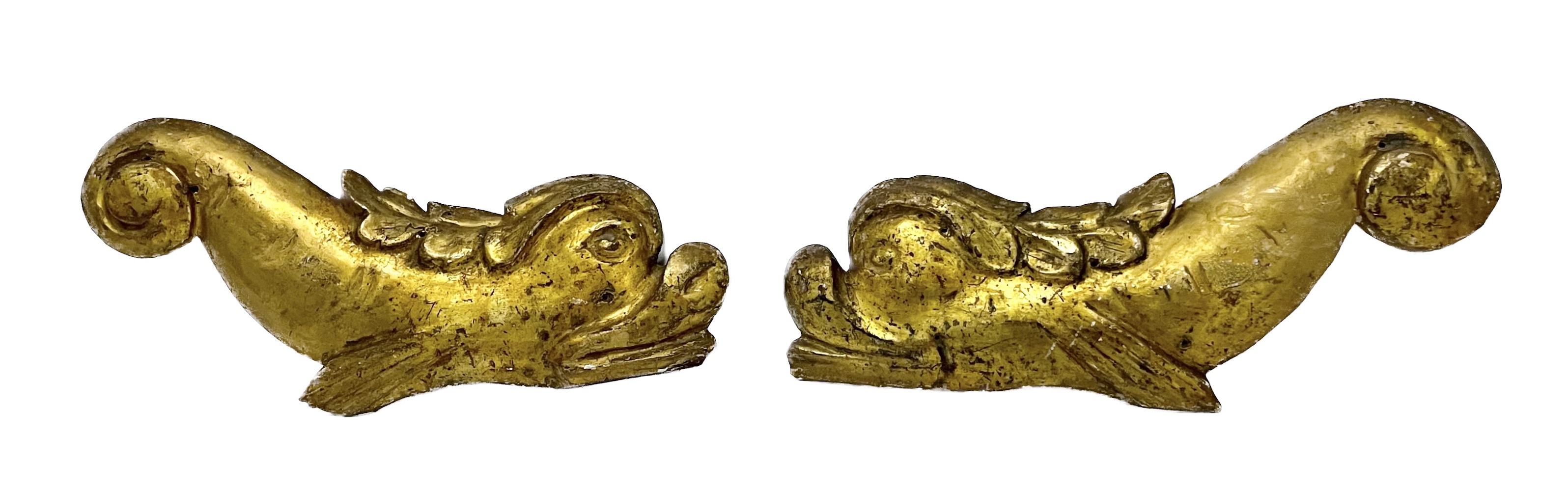 Antique Italian Gilt Dolphin Plaques, PR~P77717085