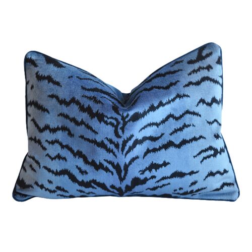 Scalamandre Blue Le Tigre Tiger Pillow~P77610413