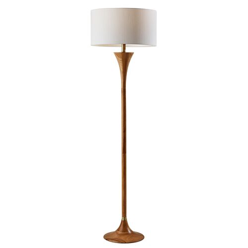 Sadie Floor Lamp, Natural/ Brass~P77620352