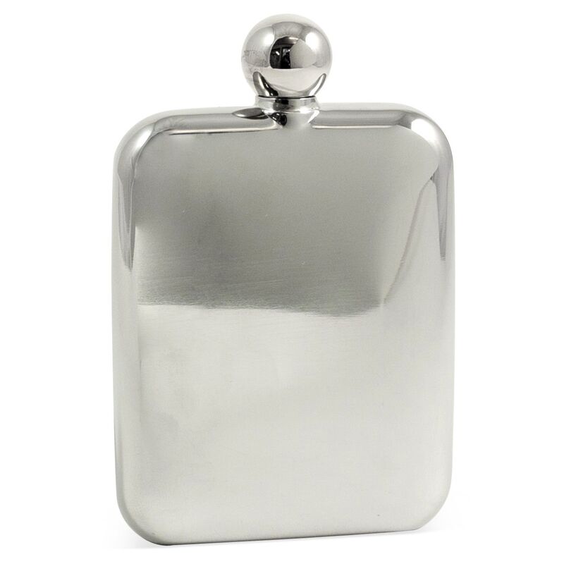 Stainless-Steel Bevel Flask, Silver