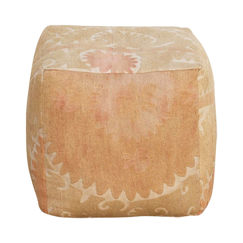 Bishkek Antique Suzani Cube Ottoman~P77698773