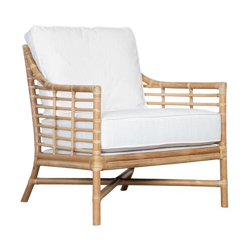 Luna Rattan Lounge Chair, Natural
