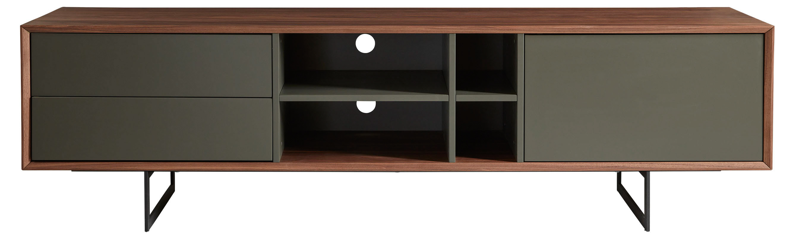 Cooper 71" Walnut & Grey Media Stand - Stylish Storage