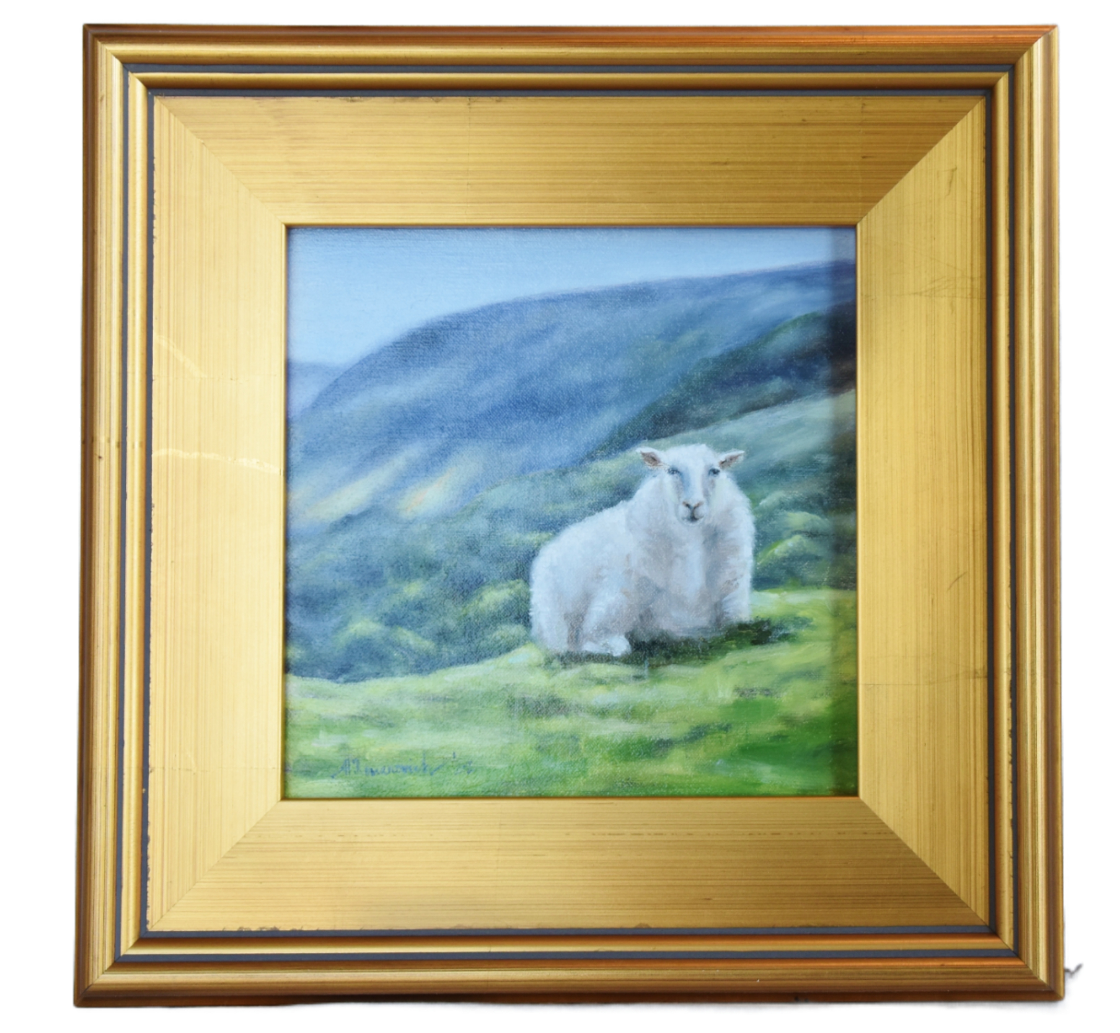 Farmhouse Sheep Landscape Oil Painting~P77666505