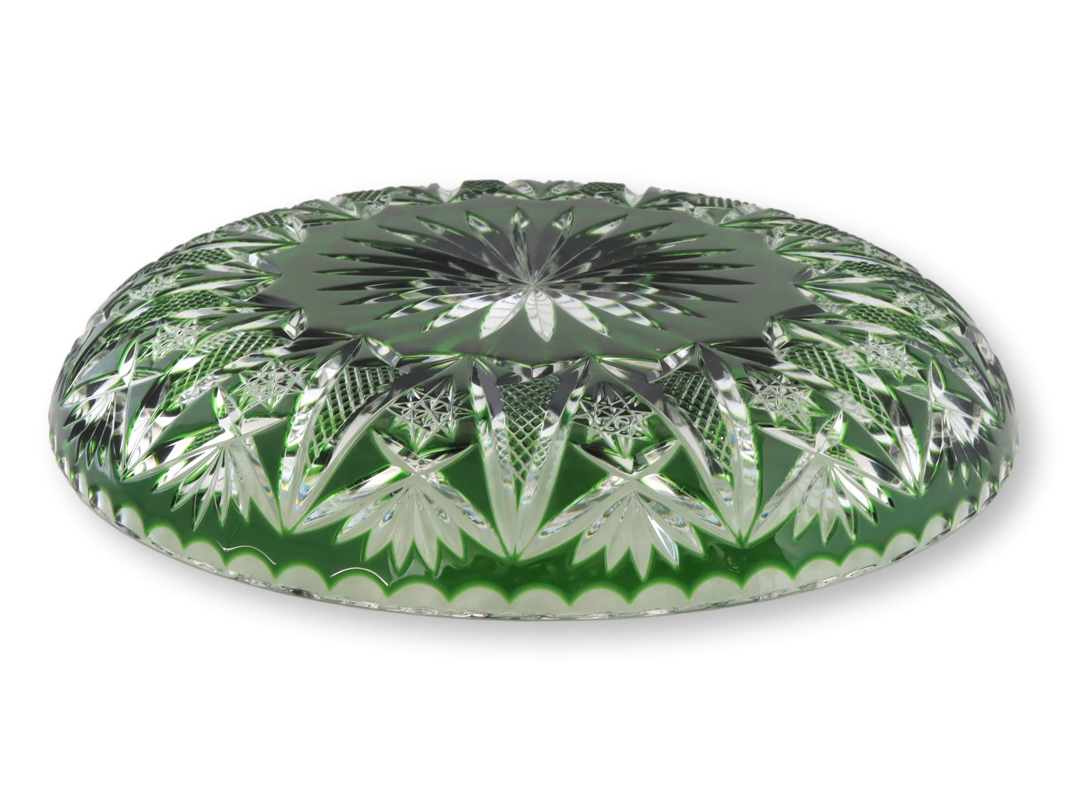 Midcentury Nachtmann Green Crystal Bowl~P77689129