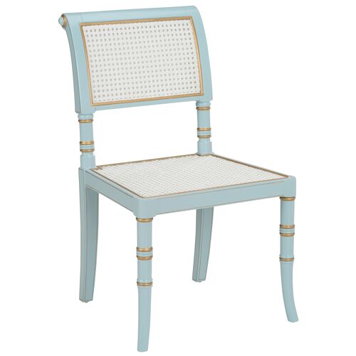 Sheraton Cane Chair, Blue