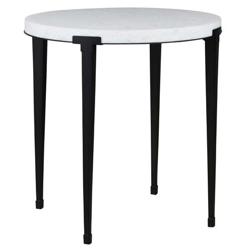 Ethera End Table, White Marble/Soft Matte Black Ethera End Table, White Marble/Soft Matte Black