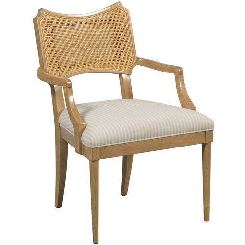 Powers Cane Armchair, Almond/Ivory Stripe