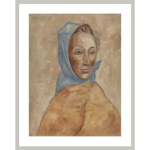 Woman with Kerchief by Pablo Picasso Framed Print Woman with Kerchief by Pablo Picasso Framed Print