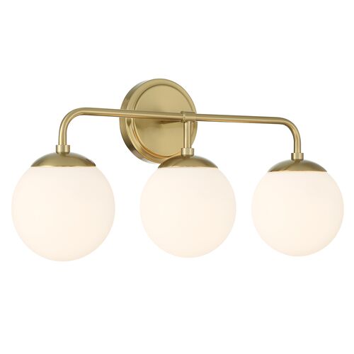 Maverick 3-Light Bathroom Vanity Wall Sconce, Vibrant Gold