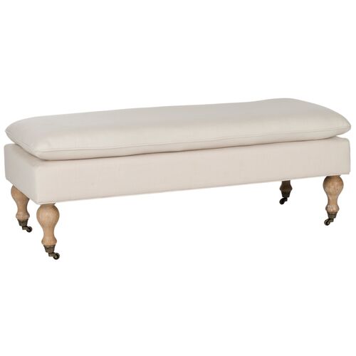 Nikolette Pillow-Top Bench, Cream~P60475268