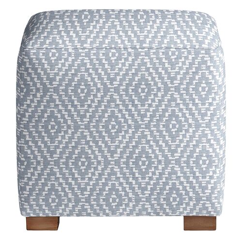 Freeport Outdoor Upholstered Ottoman, Marine Diamond Sunbrella