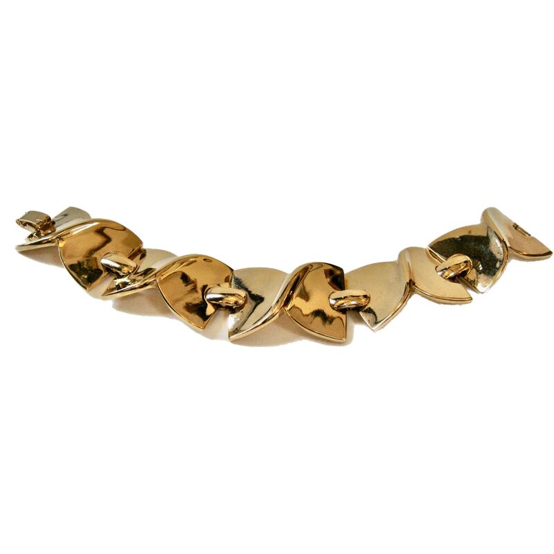 1980s Modernist Polished Gold Bracelet