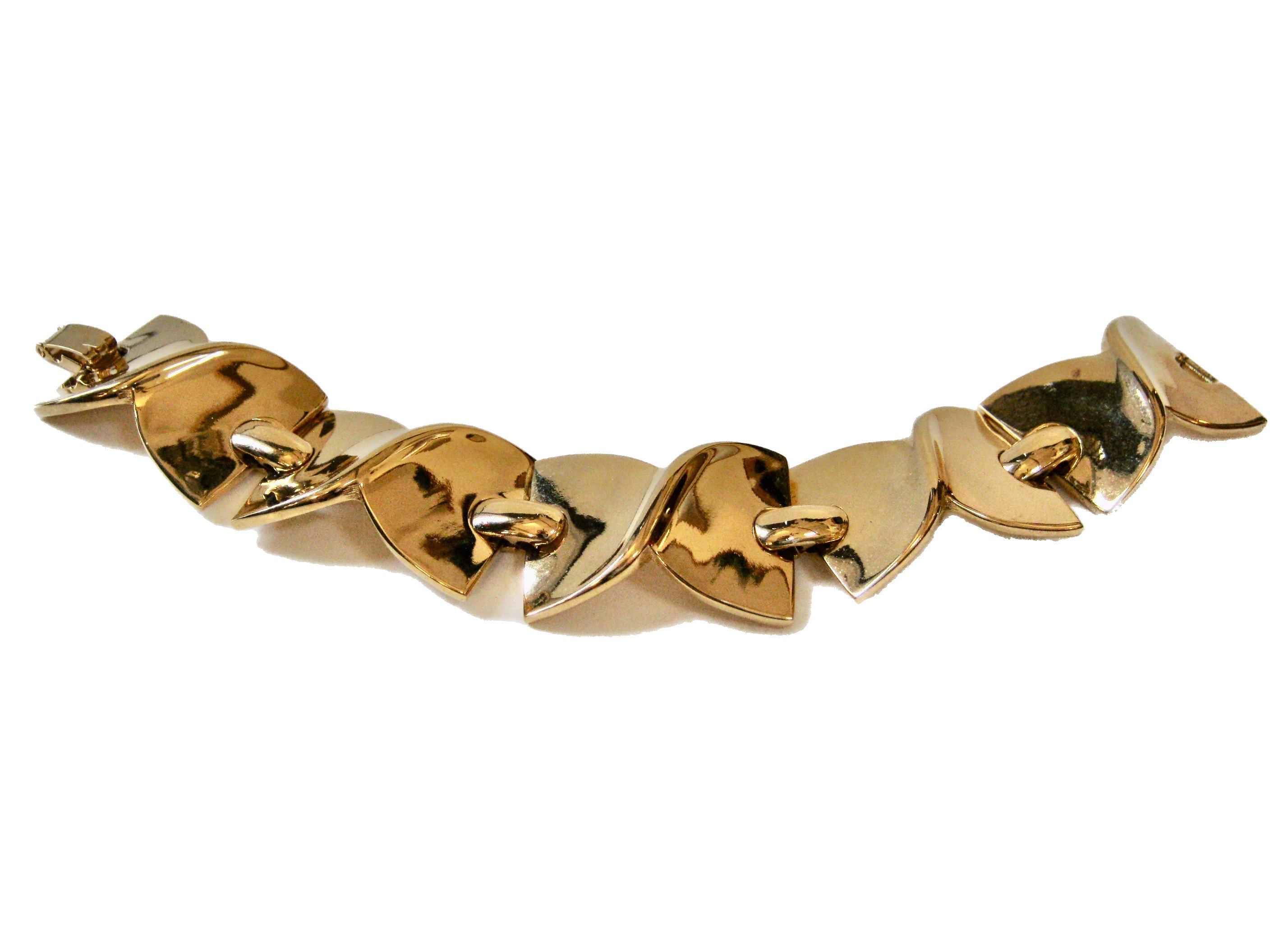 1980s Modernist Polished Gold Bracelet~P77613780