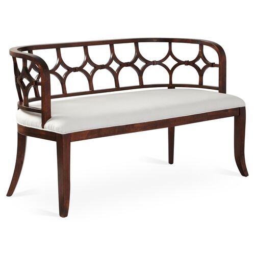 Lily 53" Bench, White Linen~P76931773