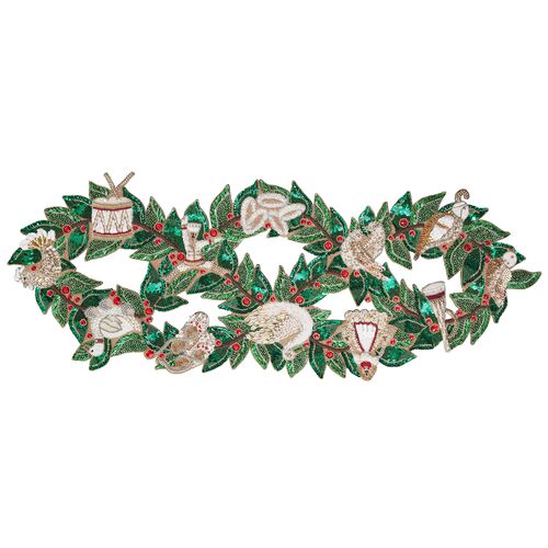 Xmas Carol Runner, Red/Green/Gold