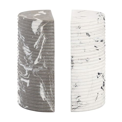 Strata Concrete Bookends, Multicolor
