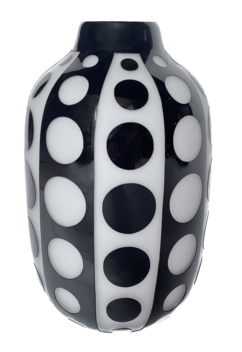 Black & White Circles Glass Vase~P77683140