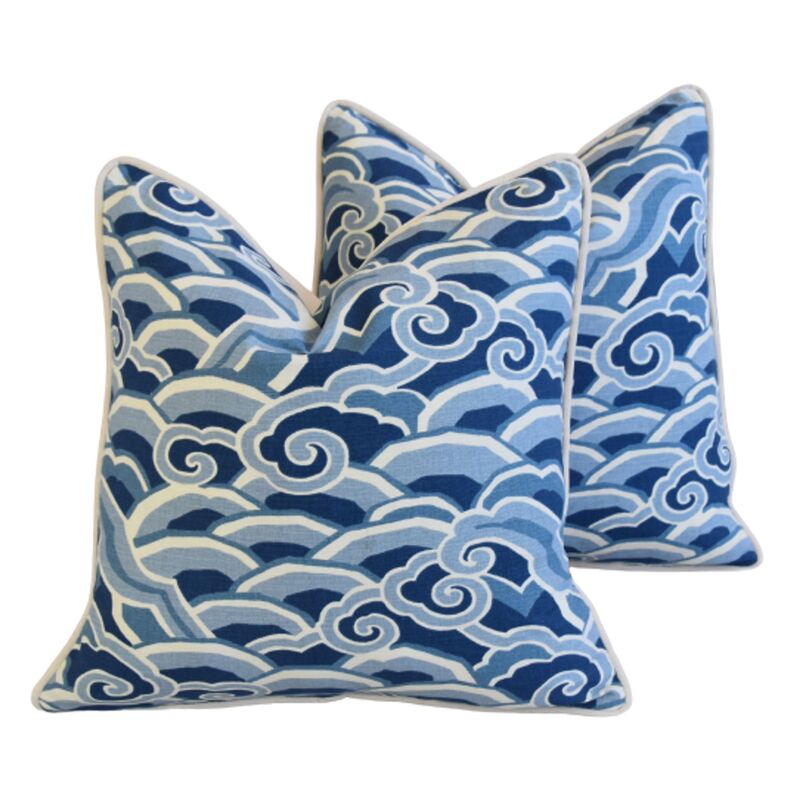 Kravet Coastal Nautical Wave Pillows, Pr