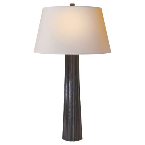 Large Fluted Spire Table Lamp, Aged Iron~P75917674